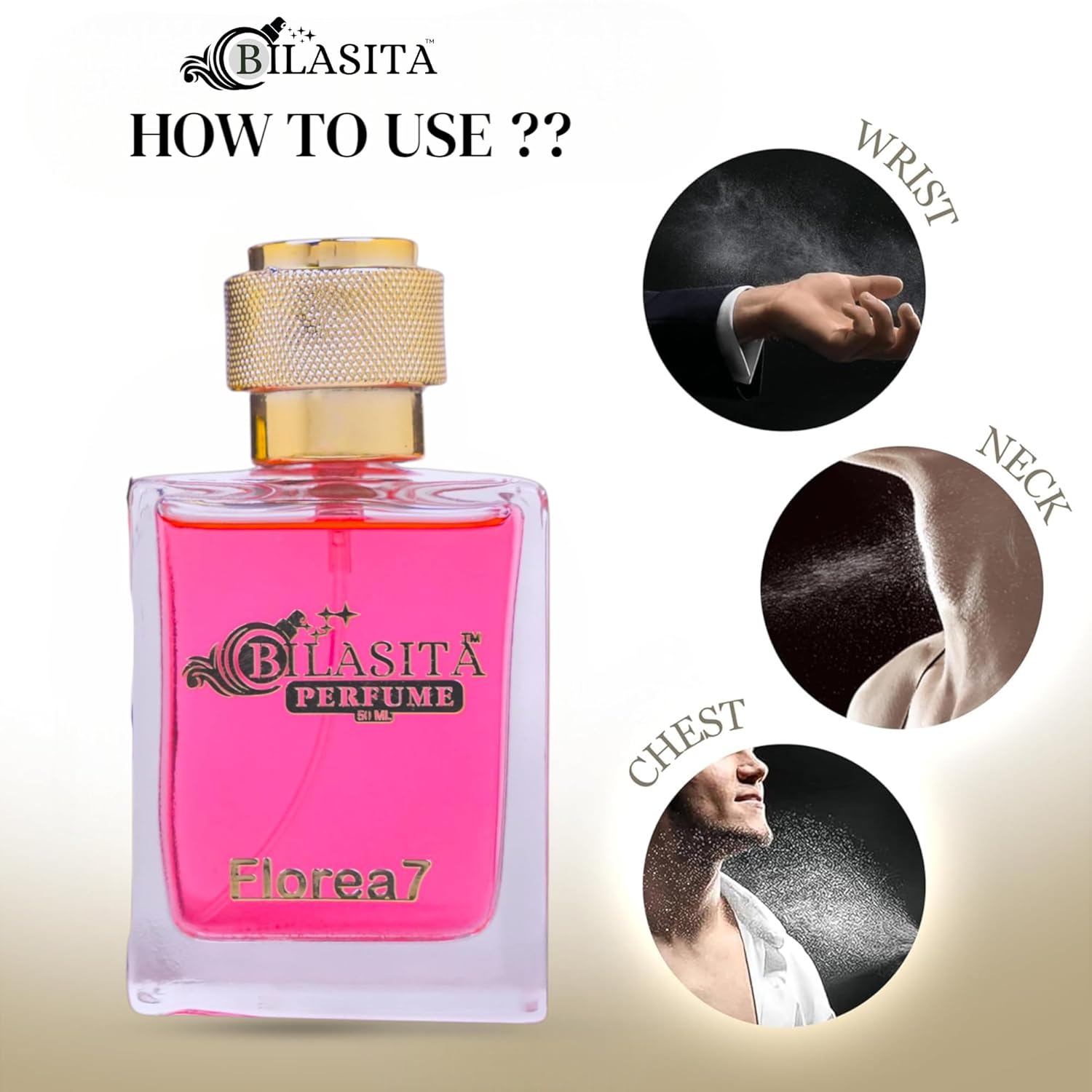 Florea7 Romantic Perfume | Floral Citrus Fresh 35% French Fragrance Oil Long Lasting Fragrance for Women & Men,Gift for Her - 50ml EDP