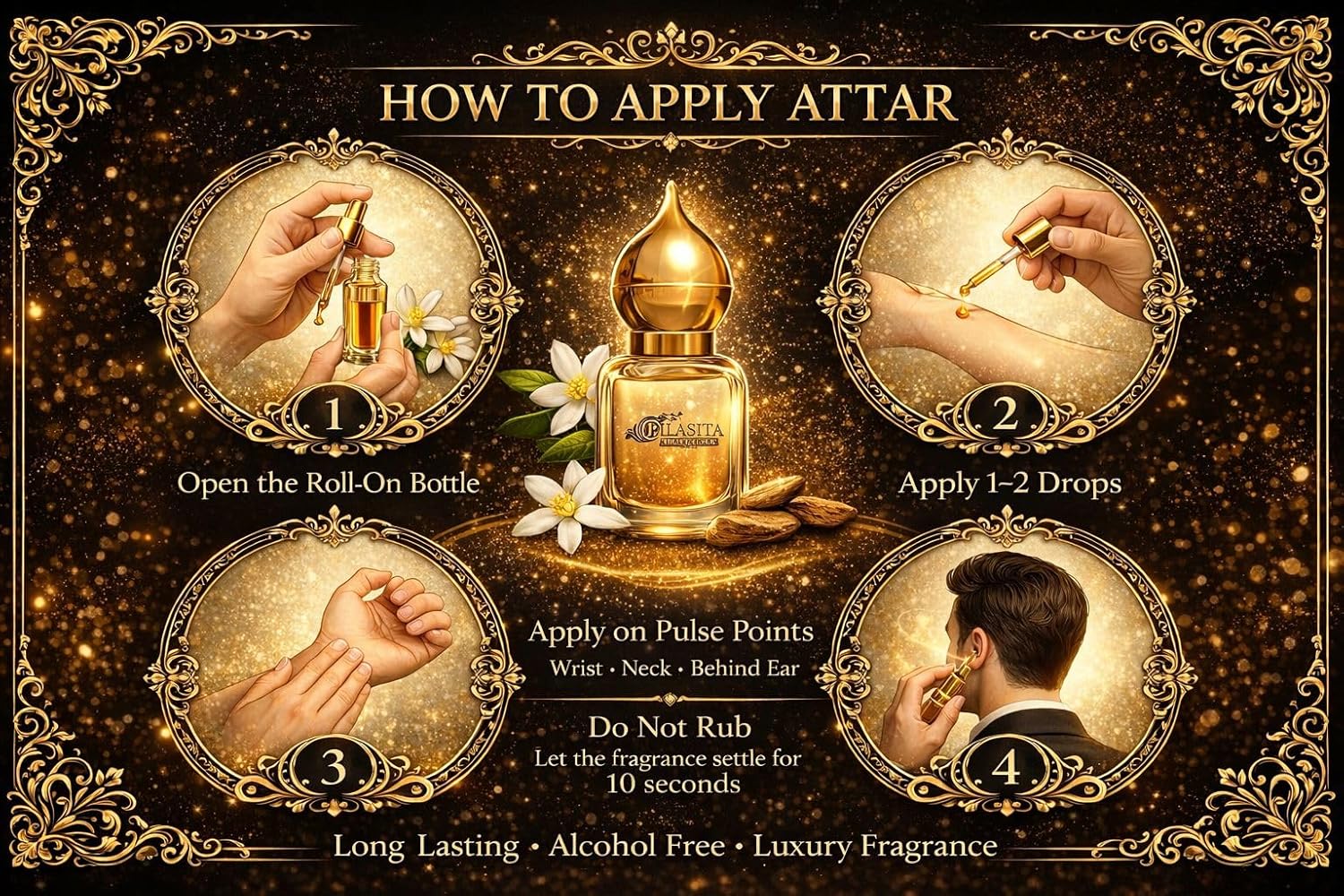 Darkoud Attar 10ml | Darkoud Attar for Men & Women | Alcohol-Free Long-Lasting Fragrance Oil | 100% Pure Ittar | Premium Wooden Box Pack Roll-On Golden Cap Glass Bottle Attar | Ideal Gift for Men and Women (Copy)