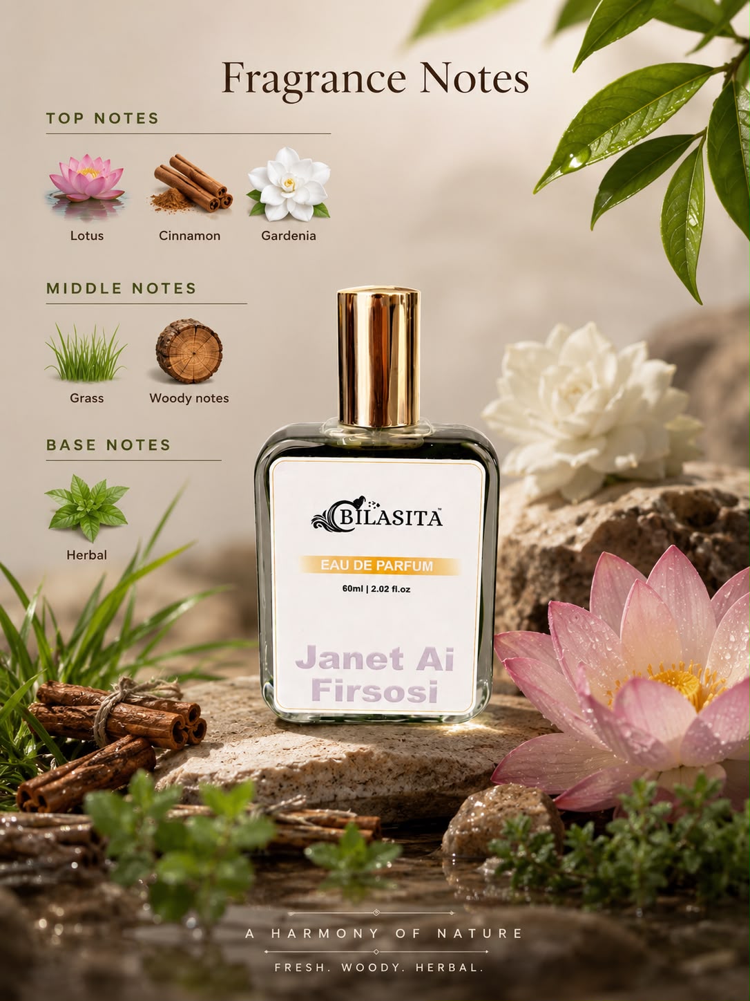 Janet Ai Firsosi Luxury Perfume with 30% French Fragrance Oil | Eau de Parfum for Men & Women | Long Lasting Elegant Fragrance | 60 ml EDP (Copy) (Copy)